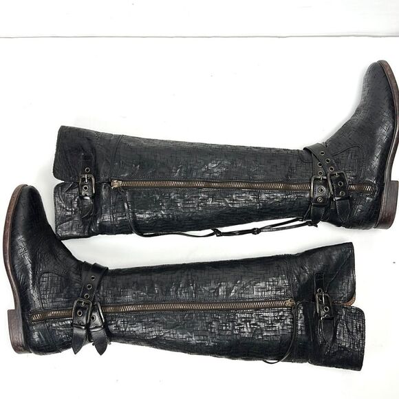 UGG Collection Nicoletta Scored Over-the-Knee Black Leather Boot size 6 1/2 - Picture 2 of 16